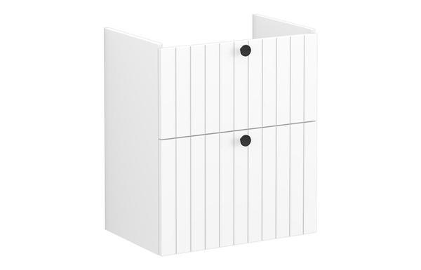 VitrA Root Groove 60cm 2 Drawer Slim Washbasin Unit - Matt White